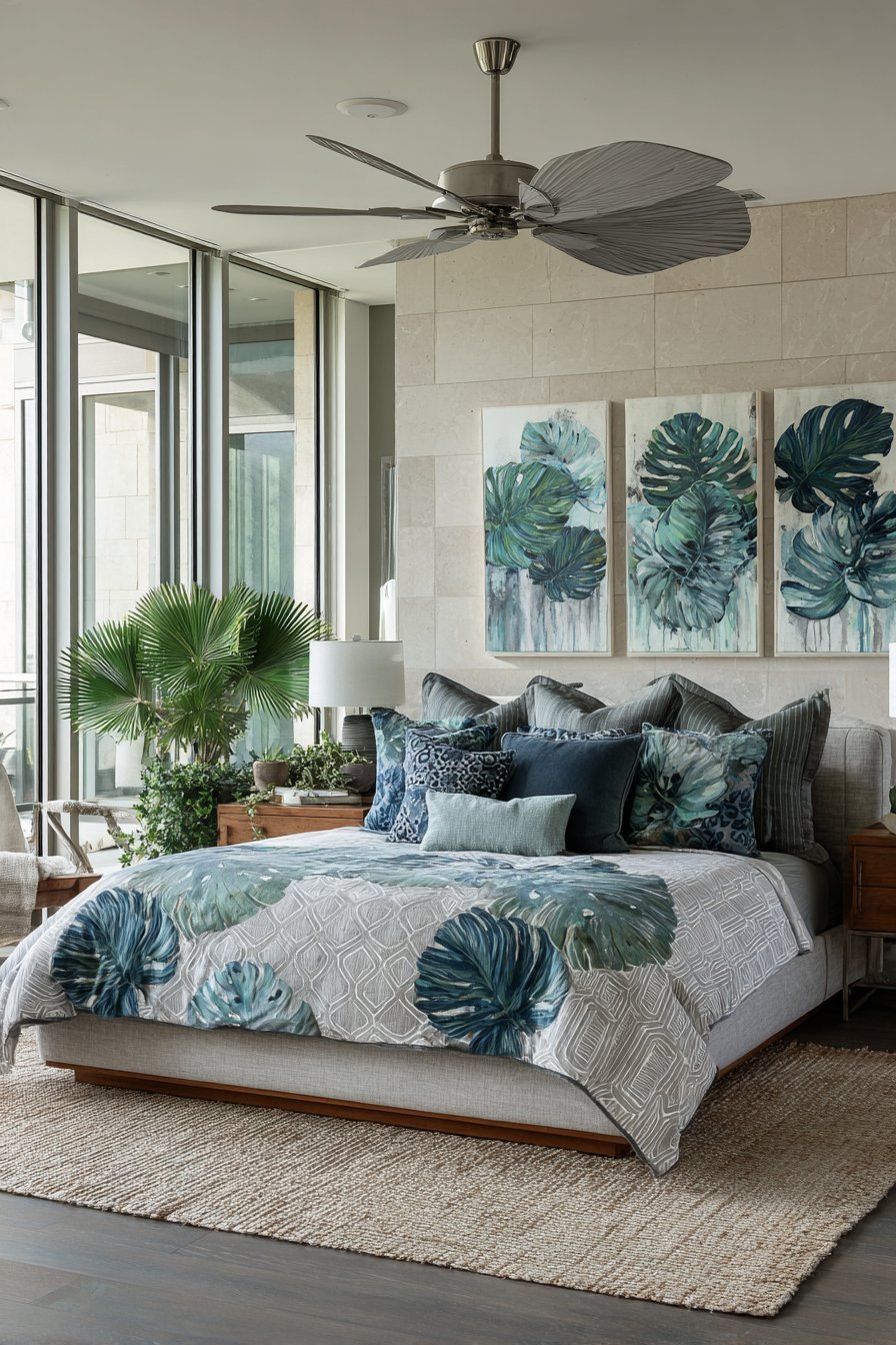 Canvas Art Installation with Tropical Integration