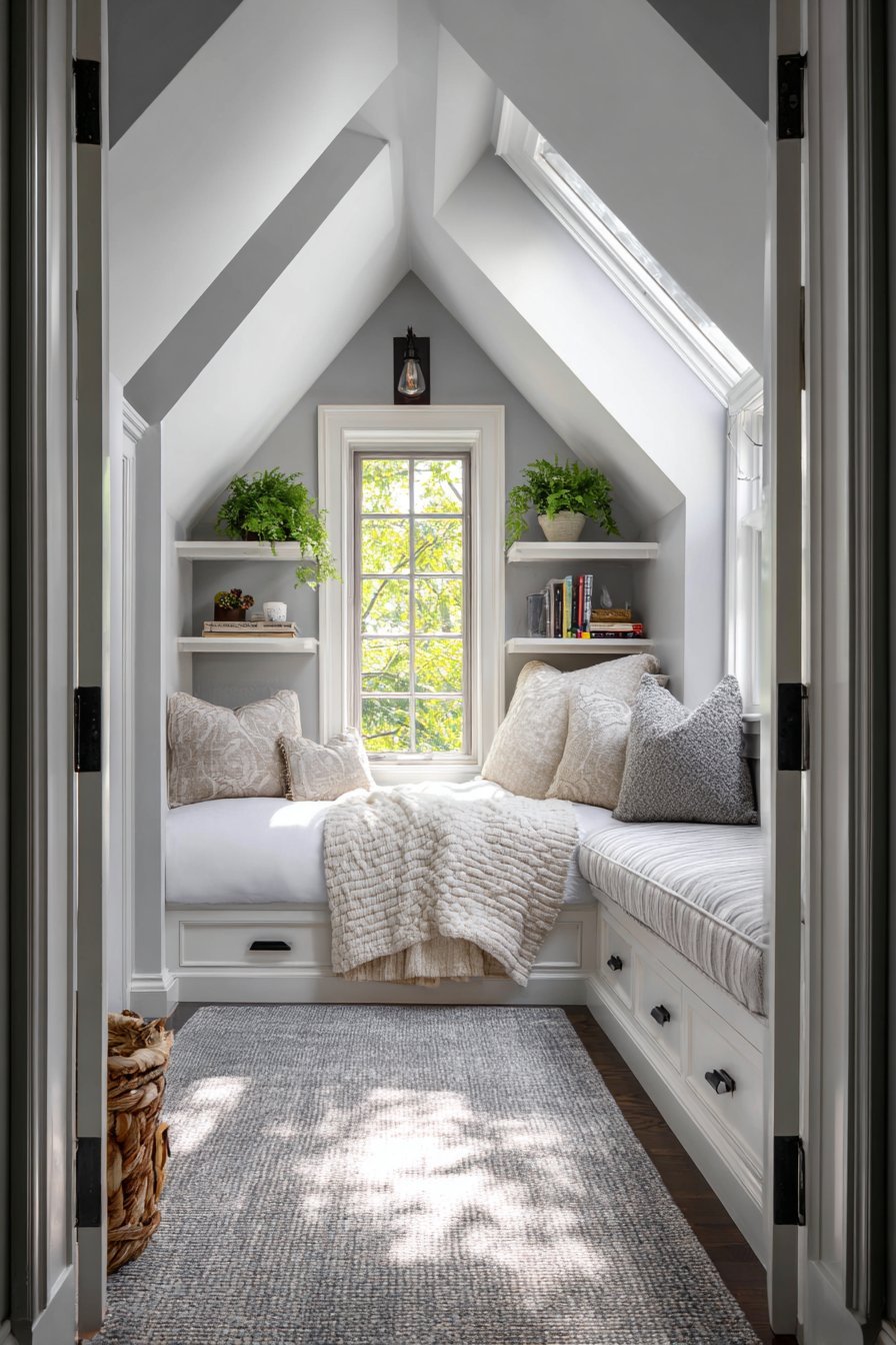 Windowed Alcove With Built-In Storage