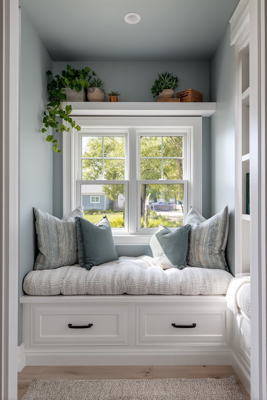 Windowed Alcove With Built-In Storage