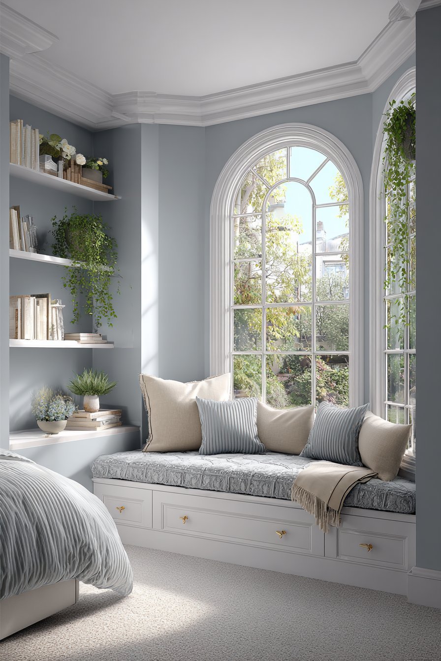 Windowed Alcove With Built-In Storage
