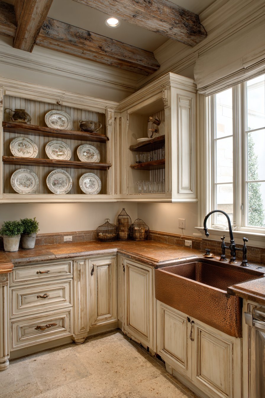 Traditional Kitchen Corner with Soapstone Counters