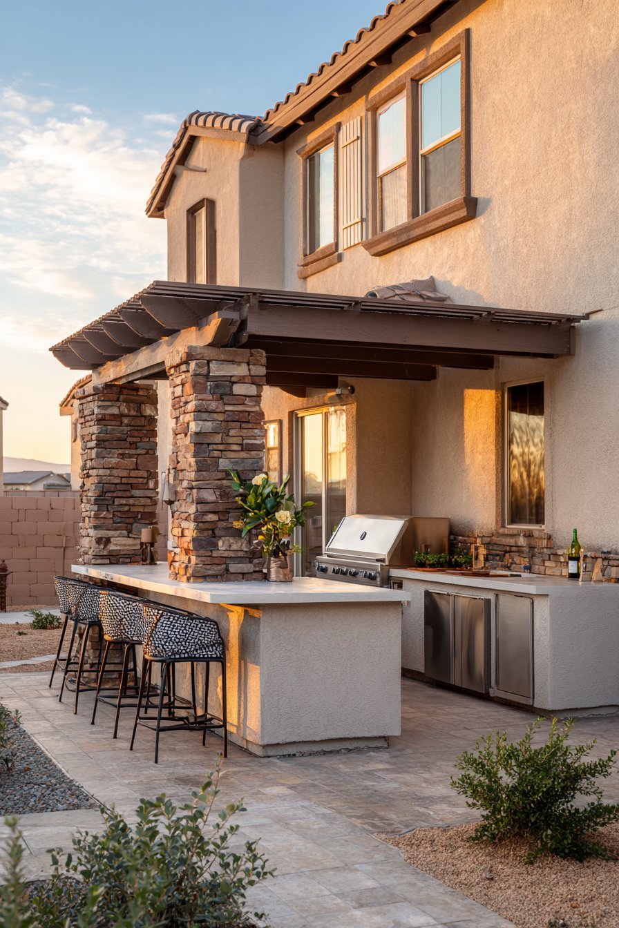 Natural Stone Outdoor Kitchen Station