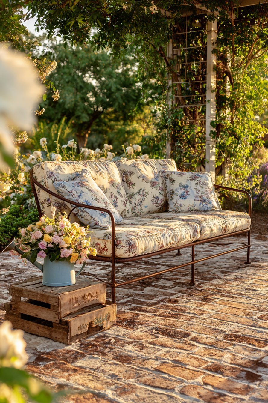 Vintage Glider Garden Corner