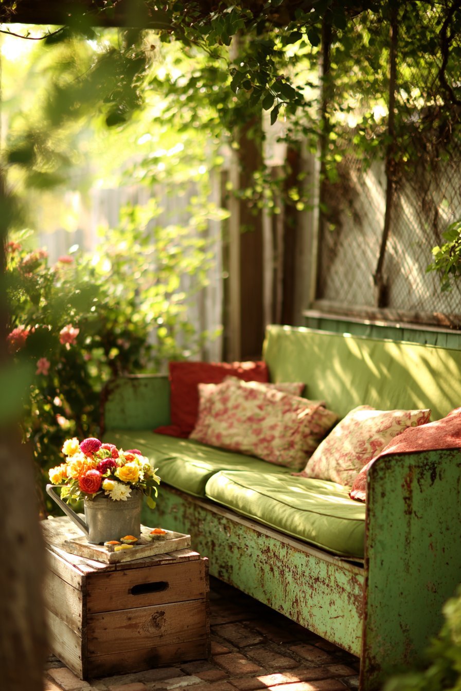 Vintage Glider Garden Corner