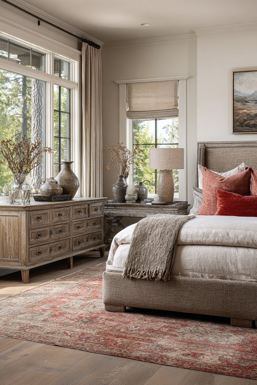 Transitional Velvet Upholstery with Limewash