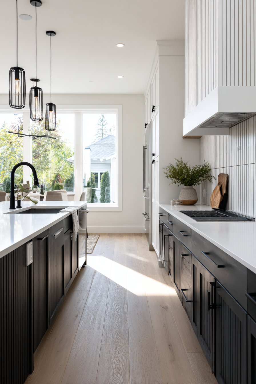 Black and White Contrast Kitchen