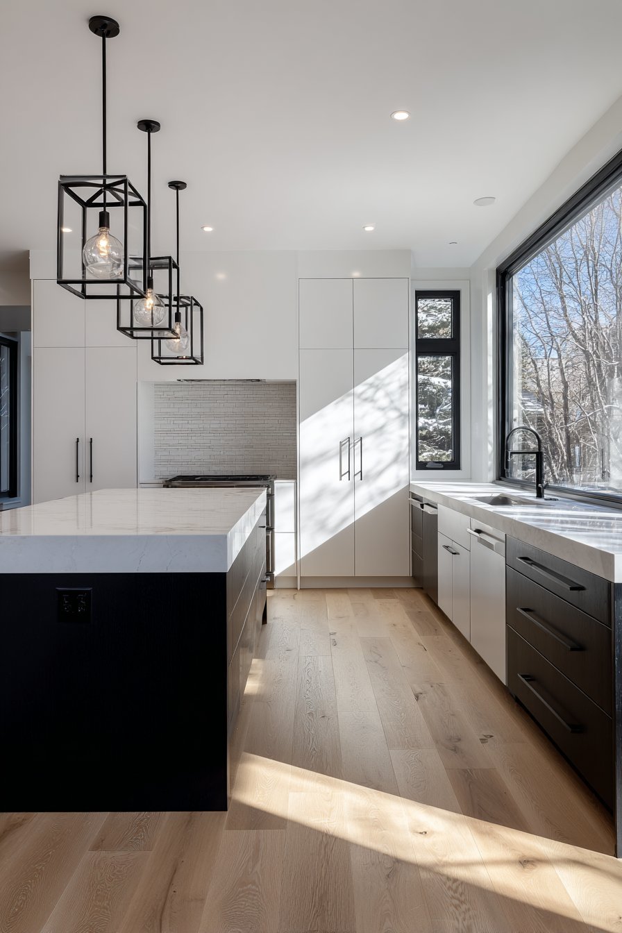 Black and White Contrast Kitchen