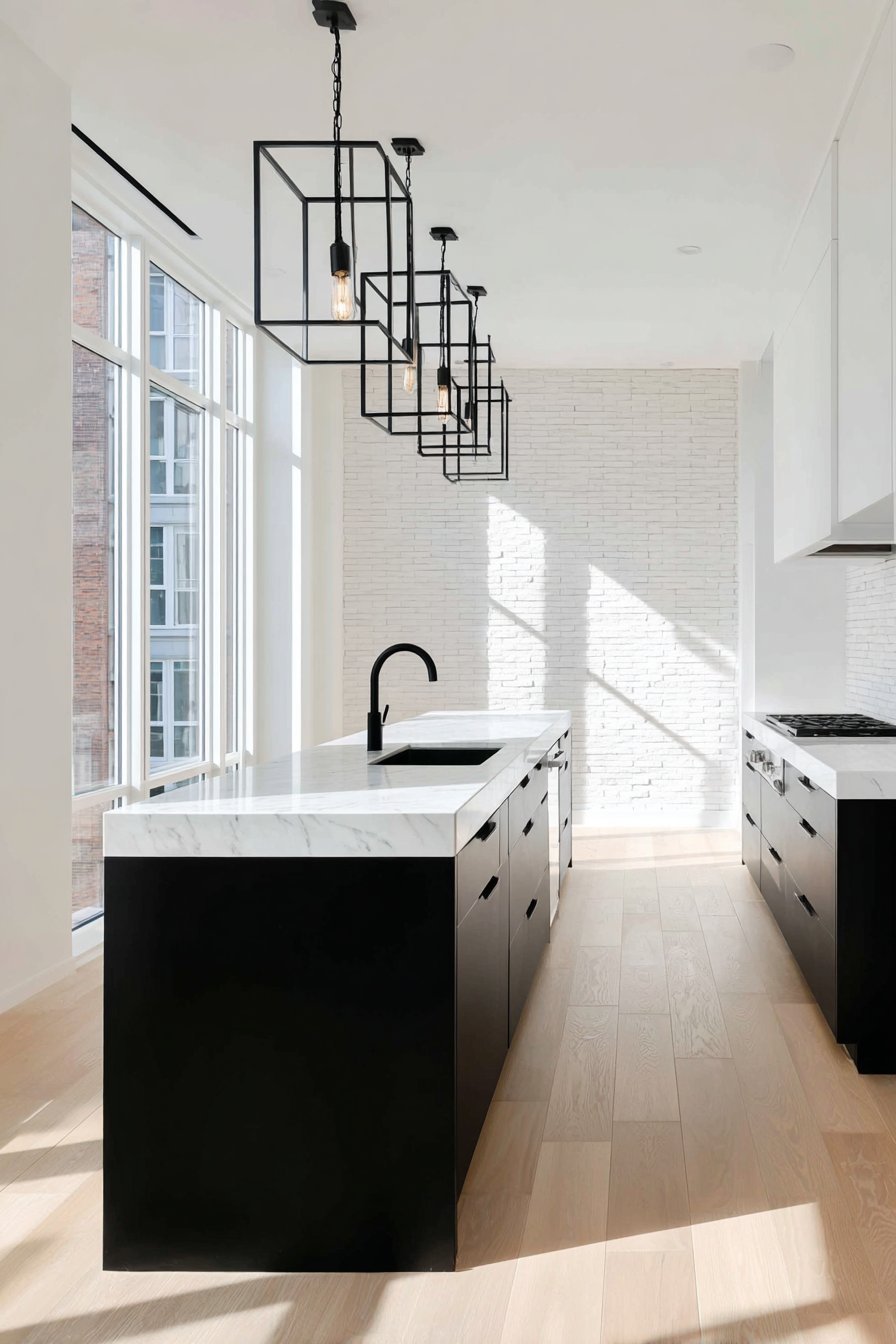 Black and White Contrast Kitchen