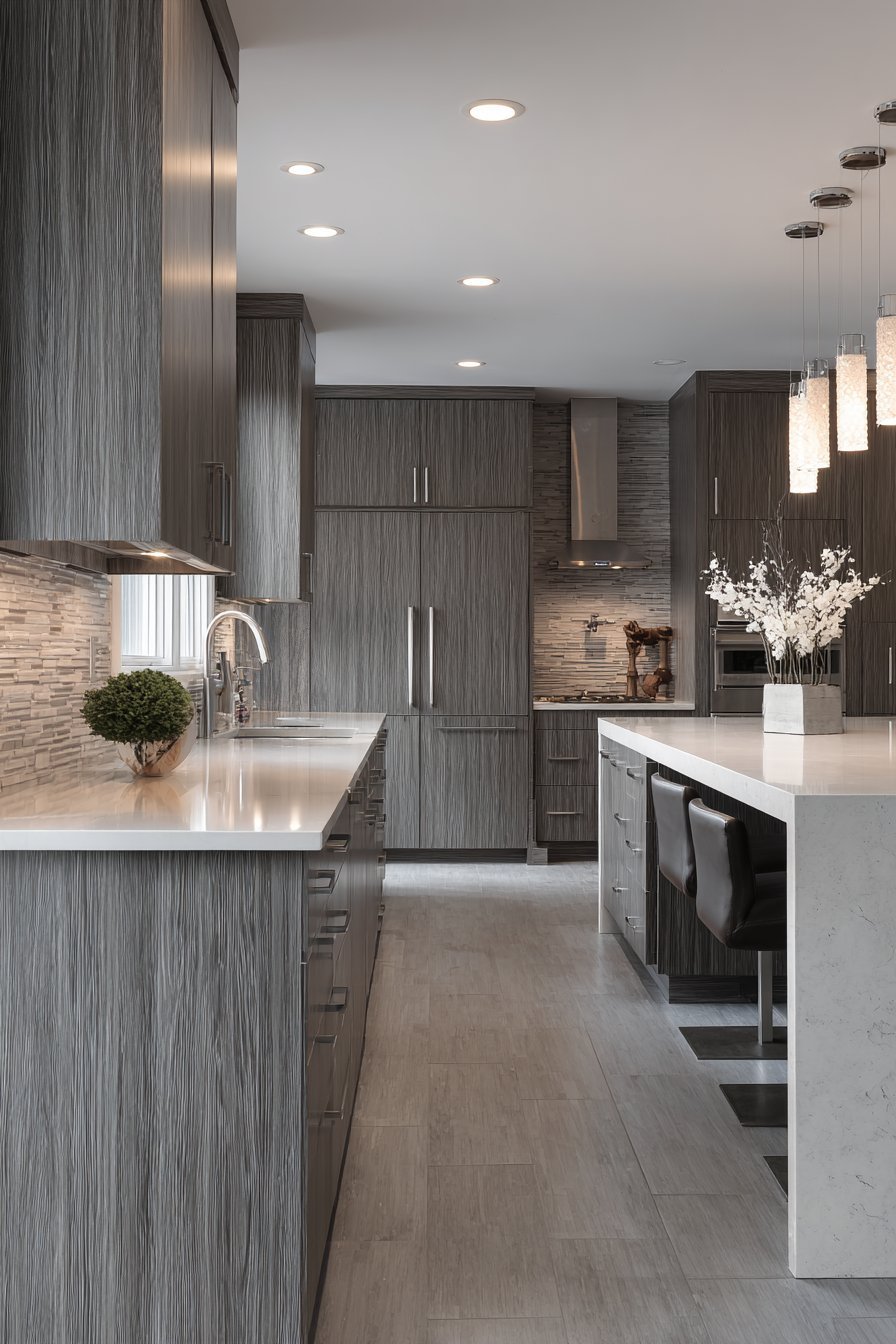  Warm Grey Wood-Grain Textured Design