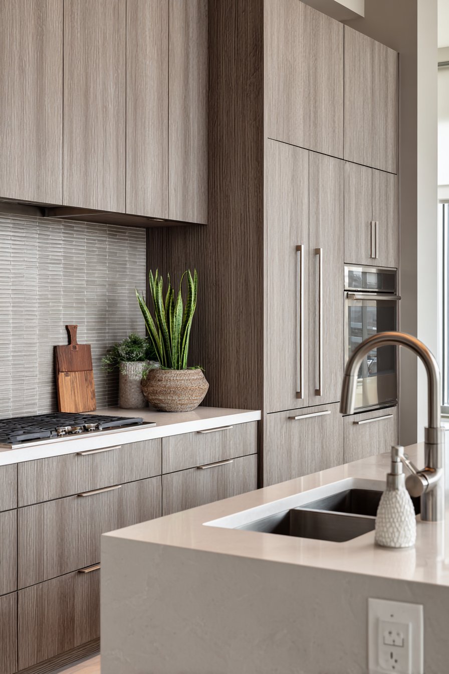  Warm Grey Wood-Grain Textured Design