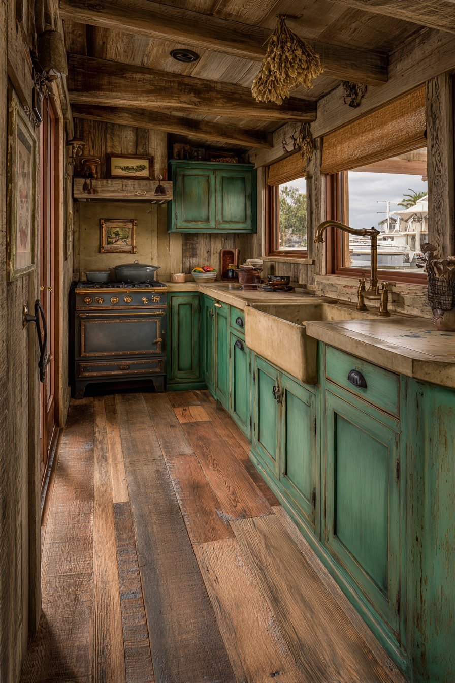 Wood-Burning Cookstove Farmhouse Kitchen