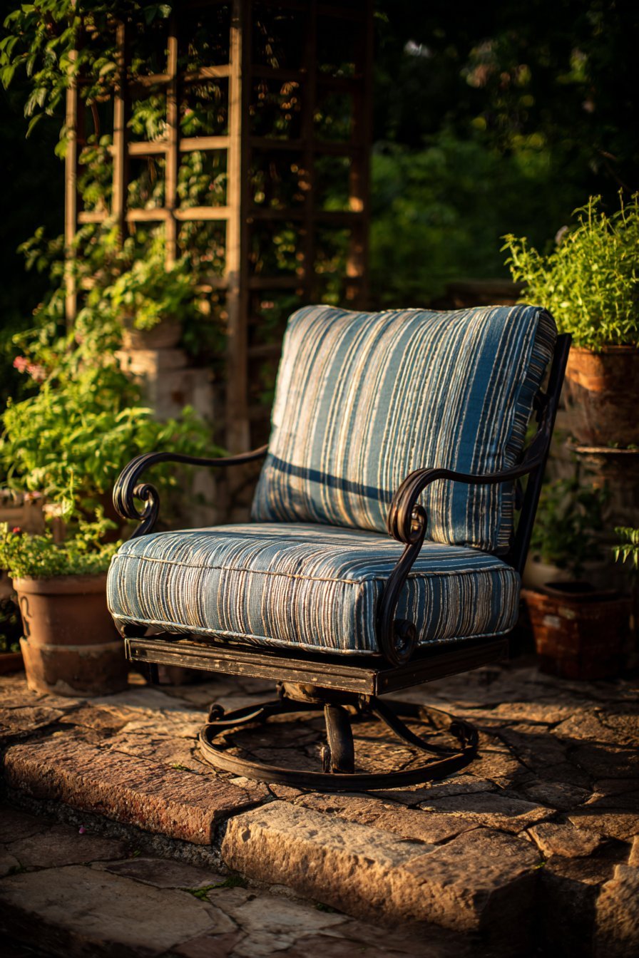 Vintage Glider on Brick Patio