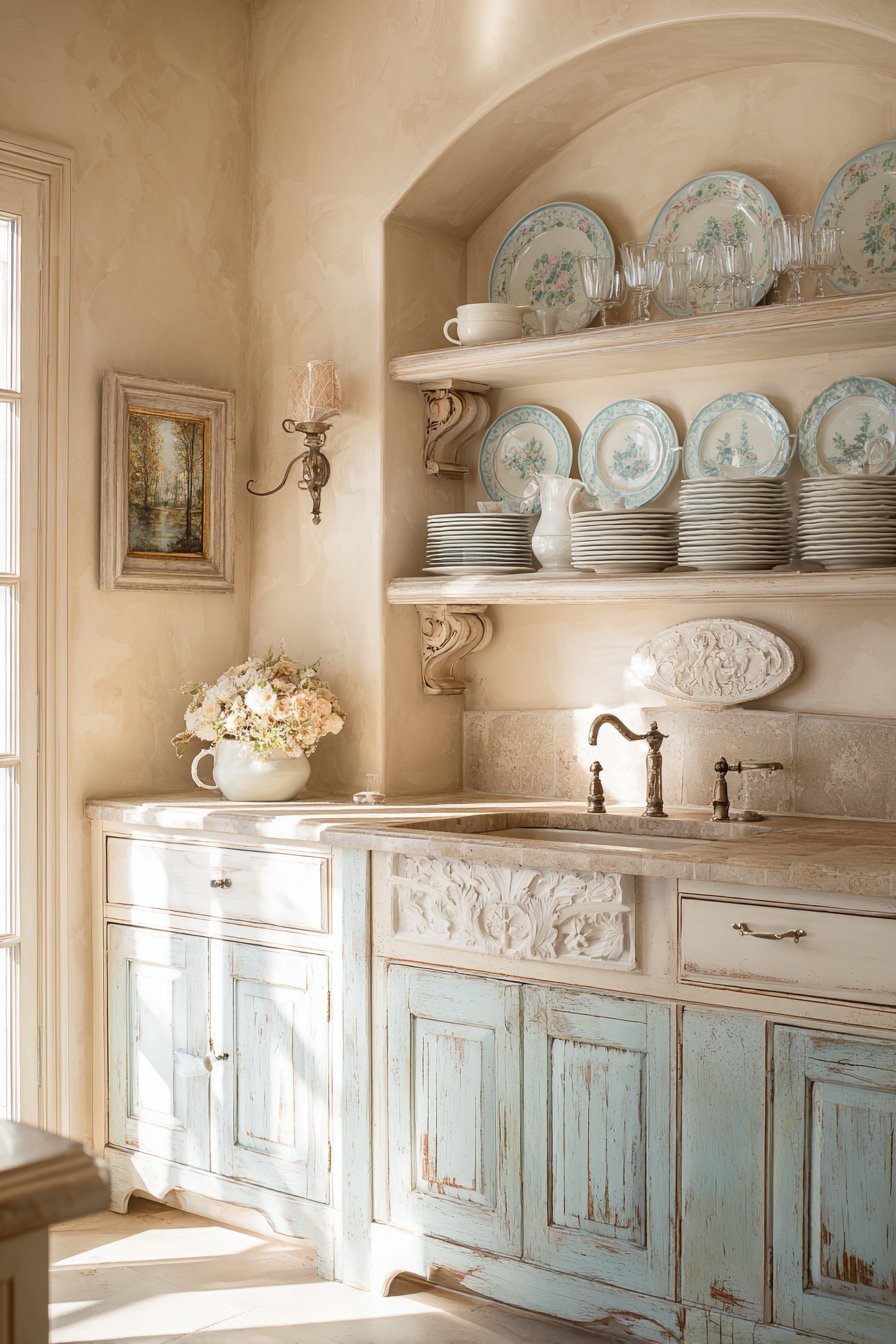 Vintage Plate Rack Display Above Sink