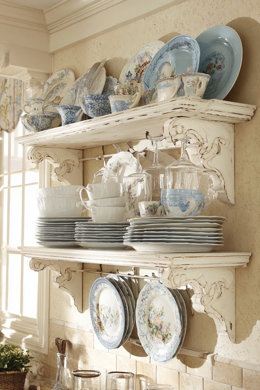 Vintage Plate Rack Display Above Sink