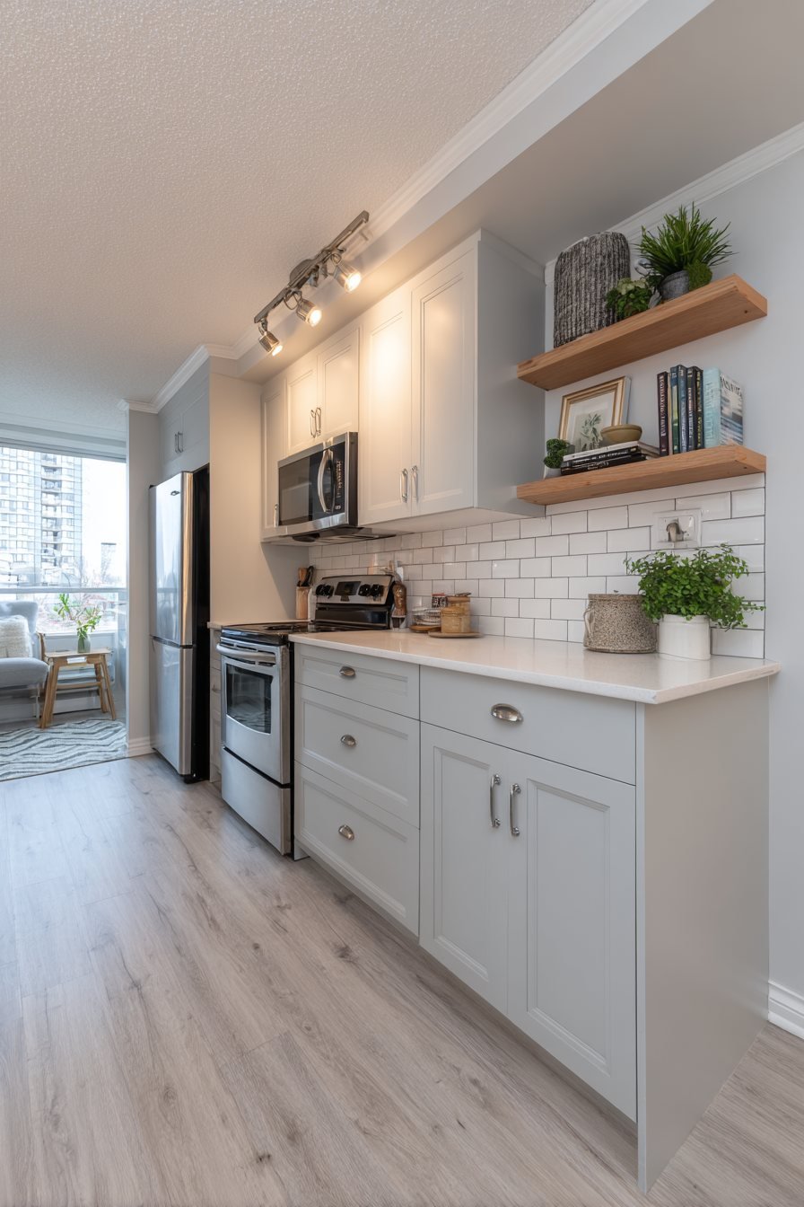 Single Wall Layout with Crown Molding