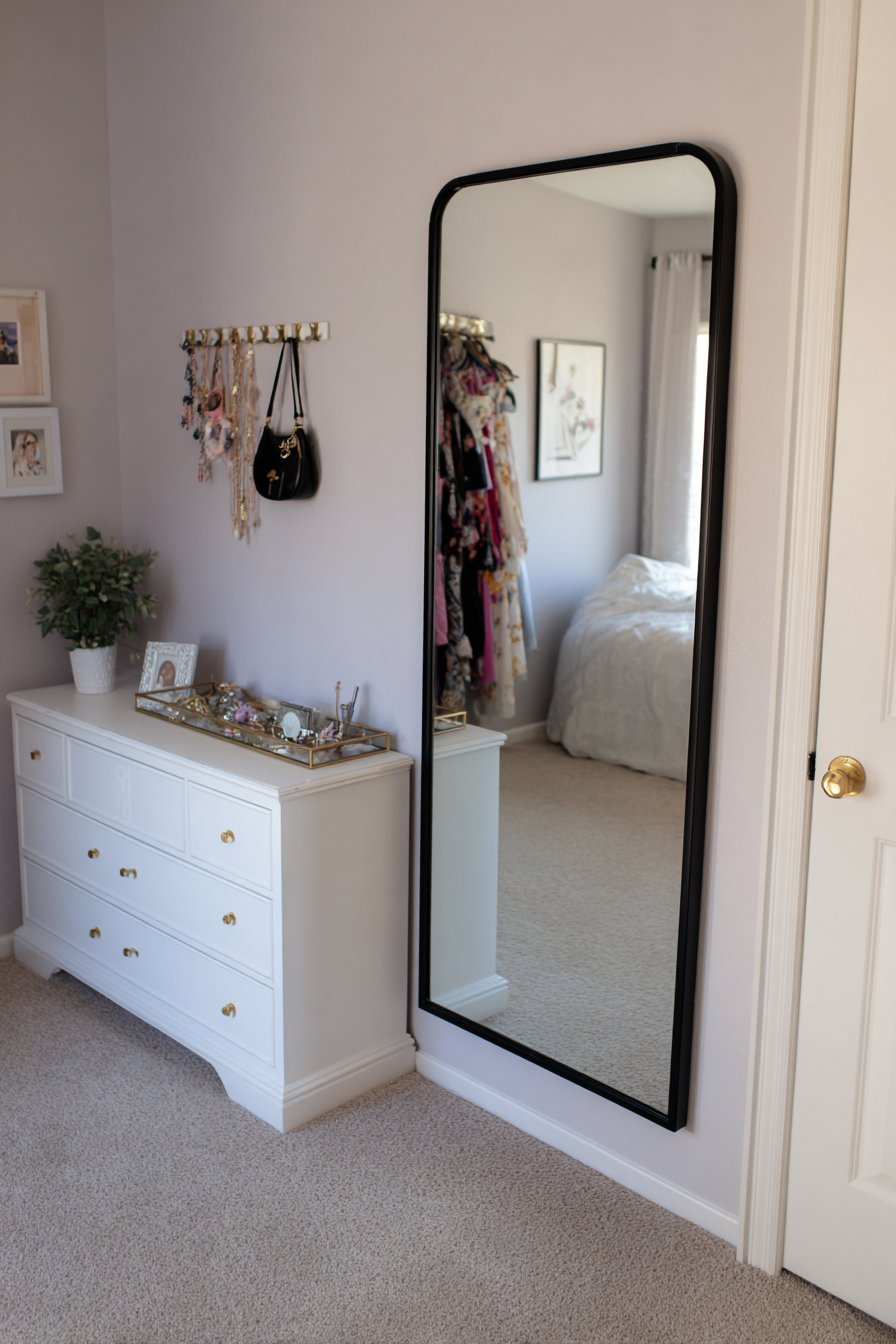 Full-Length Mirror Getting-Ready Station