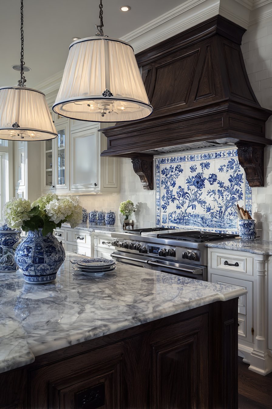 Traditional Cooking Alcove with Delft Tile