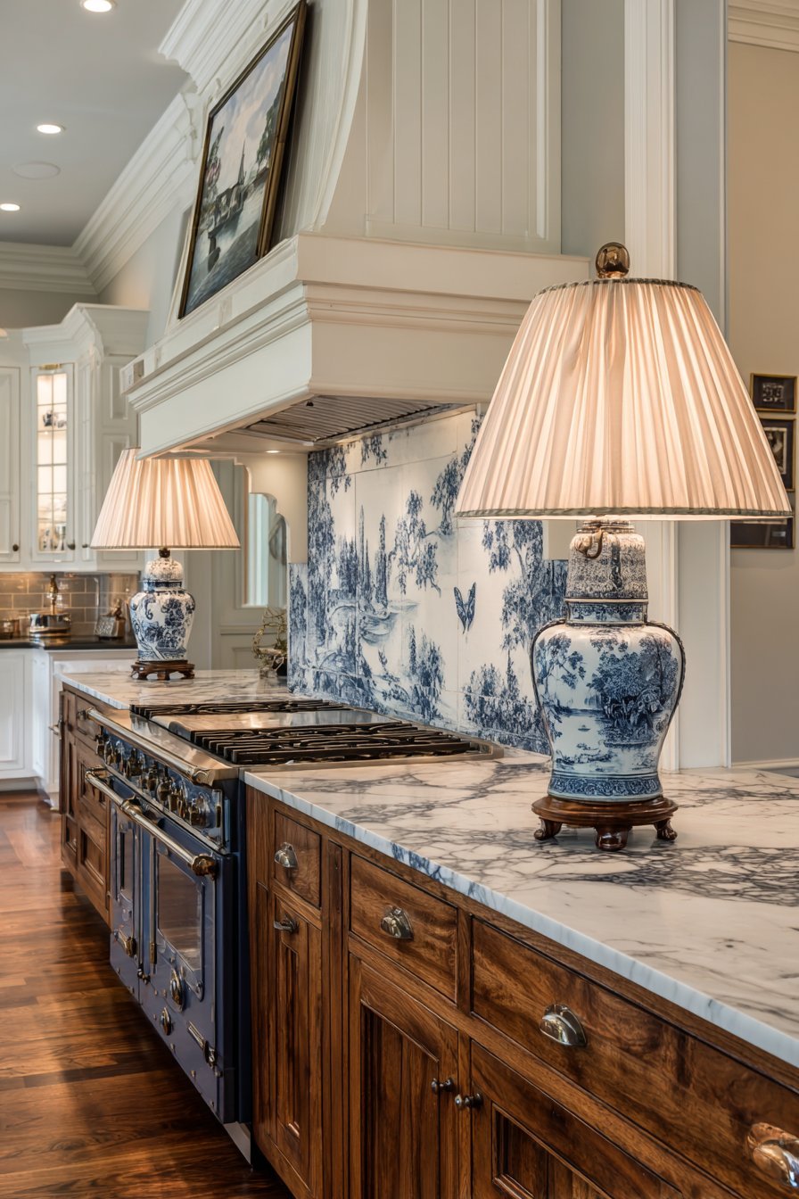 Traditional Cooking Alcove with Delft Tile