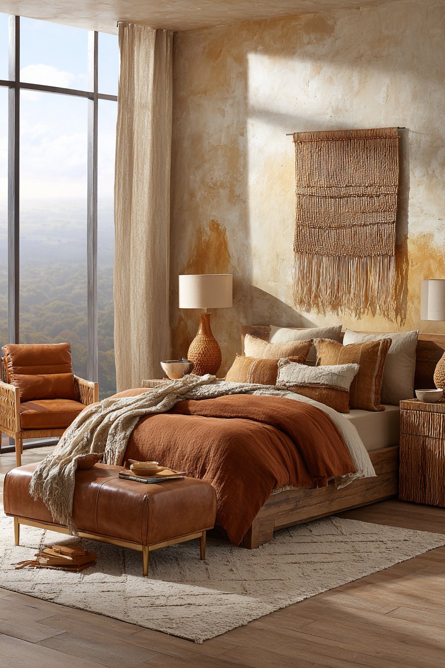 Warm earthy bedroom