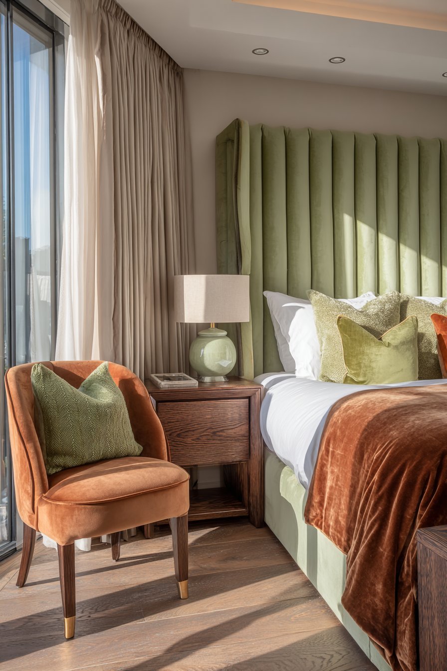 Green and Terracotta Bedroom Ideas