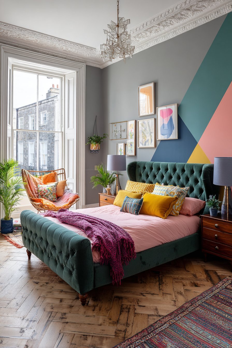 Colourful bedroom ideas