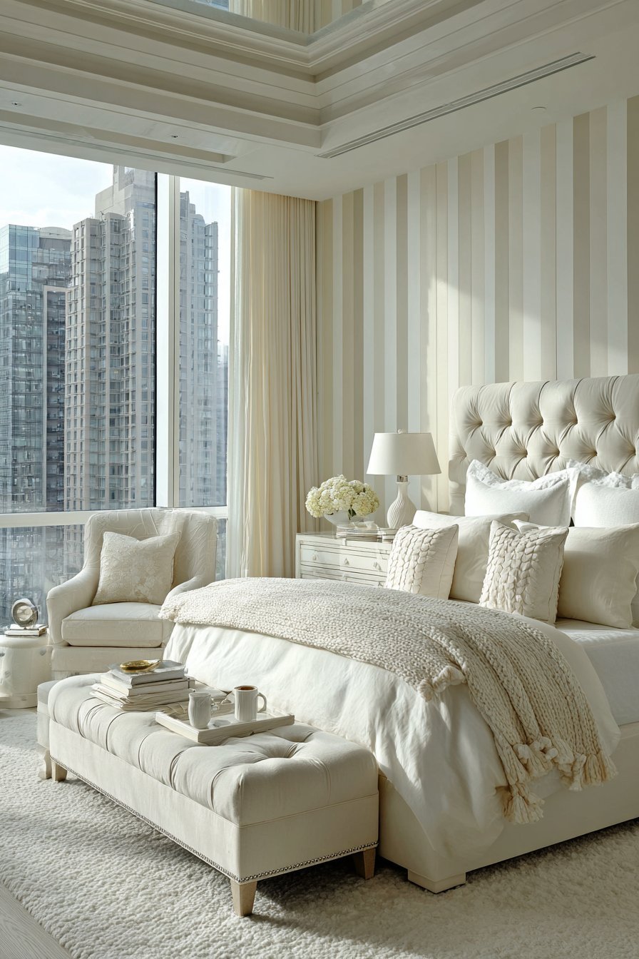 Cream and white bedroom