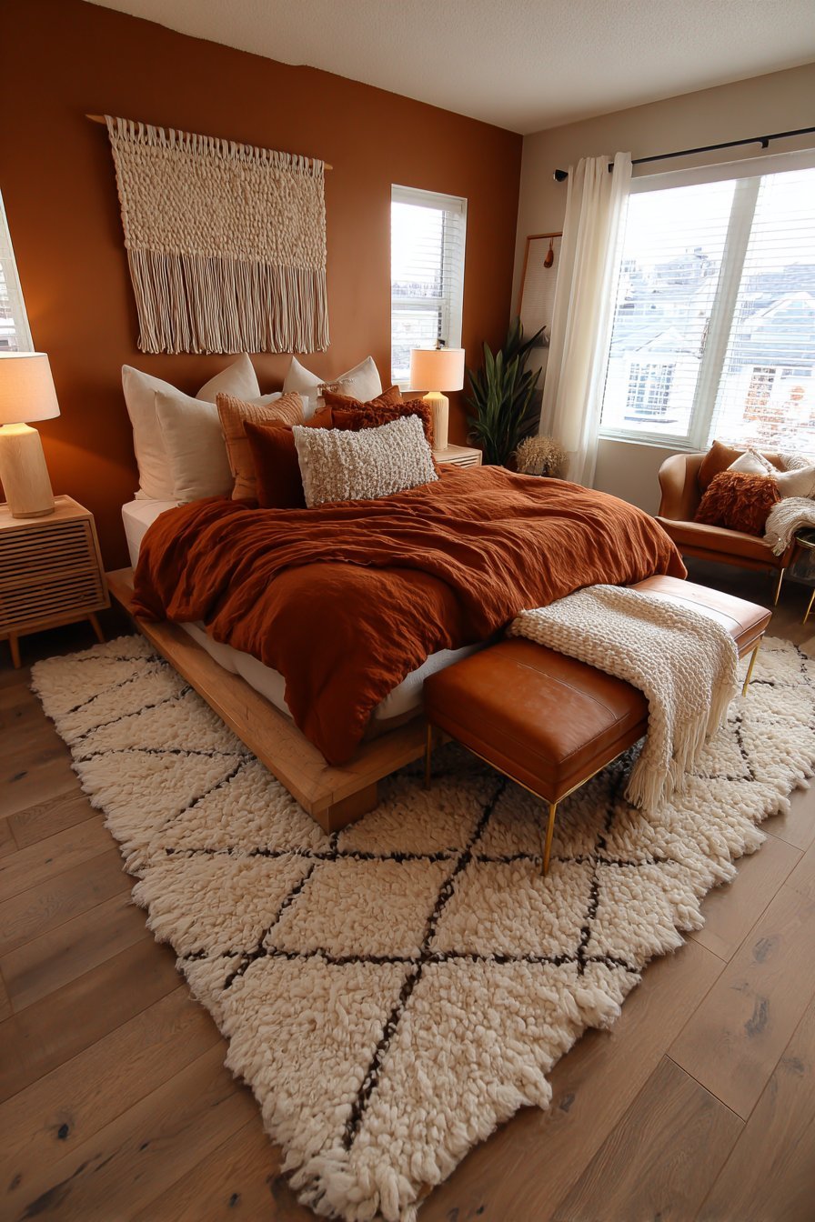 Warm earthy bedroom
