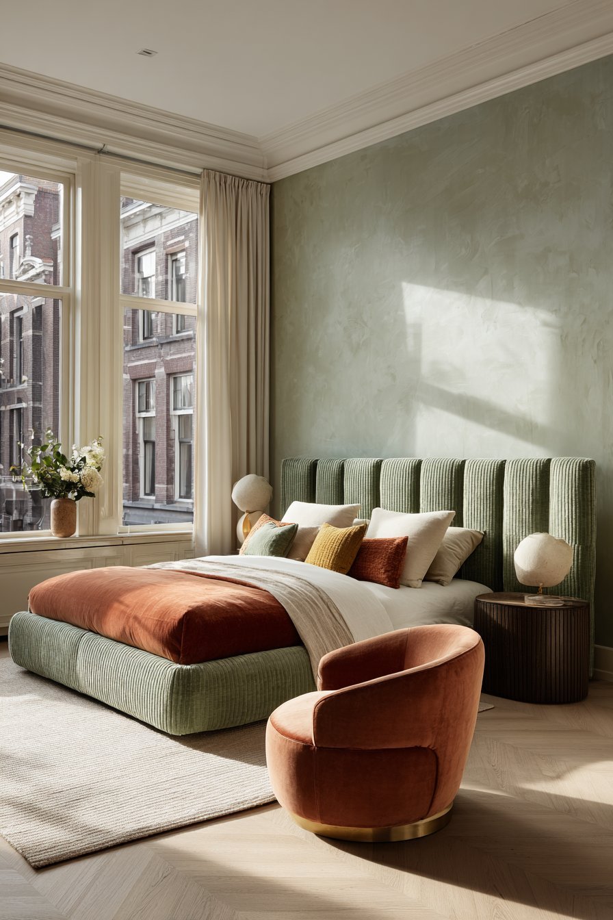 Green and Terracotta Bedroom Ideas