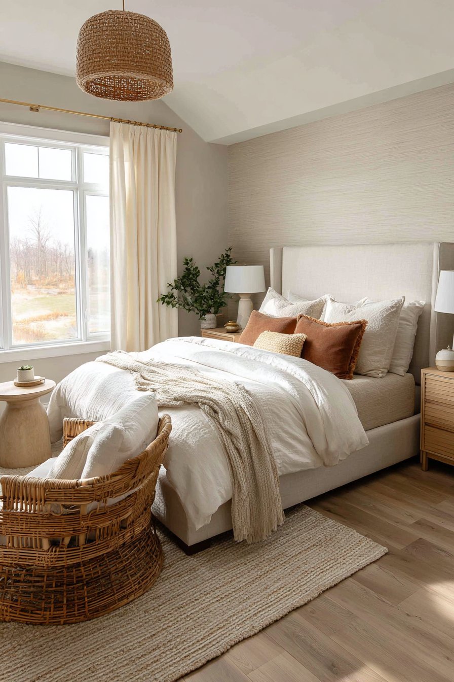 Warm neutral bedroom ideas