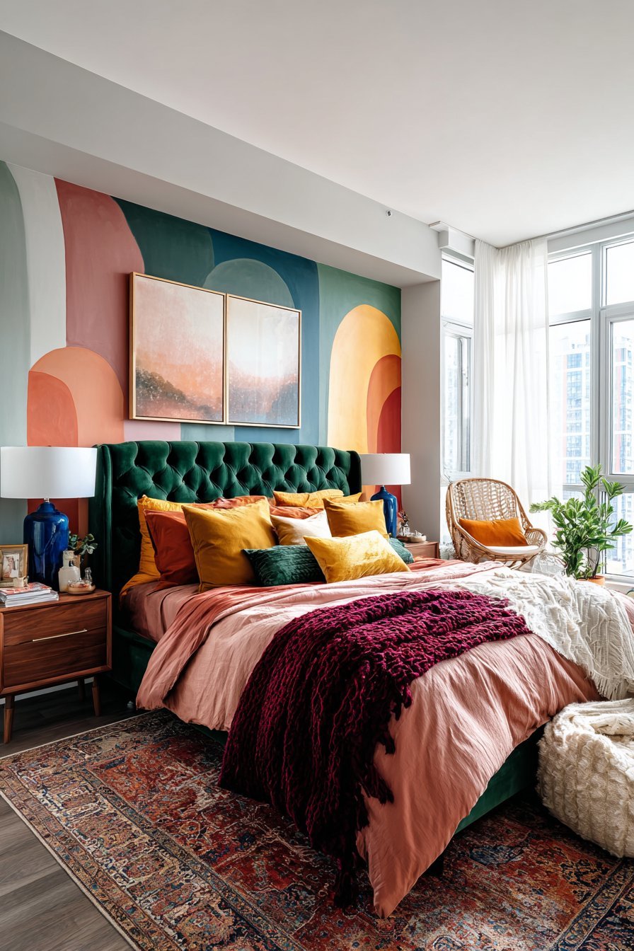 Colourful bedroom ideas