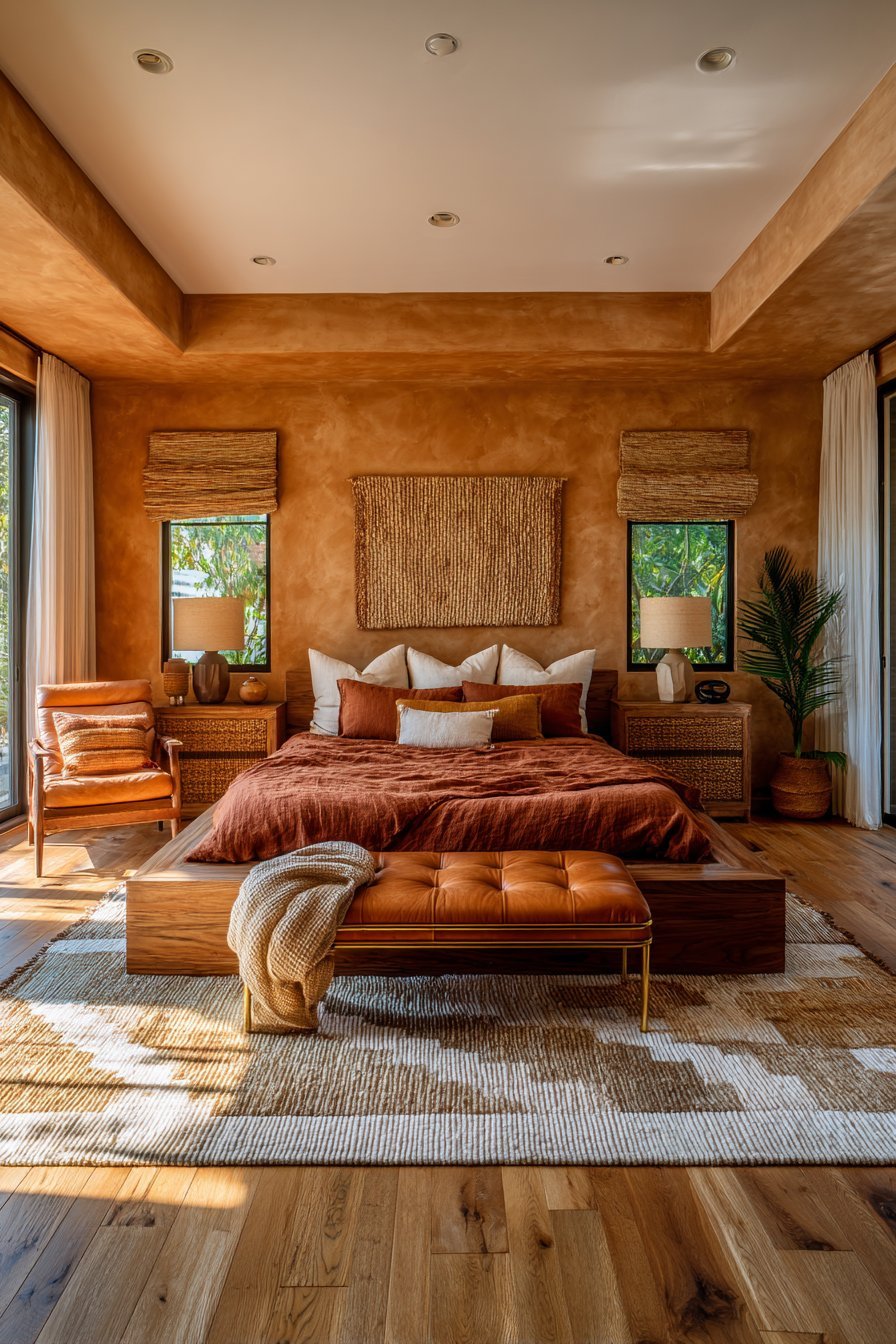 Warm earthy bedroom