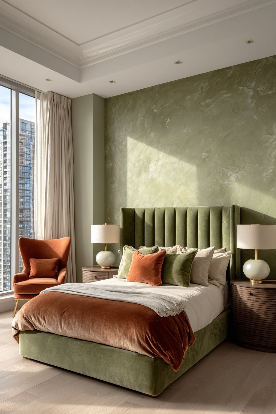 Green and Terracotta Bedroom Ideas
