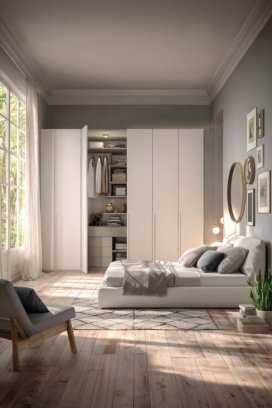 White wardrobe bedroom