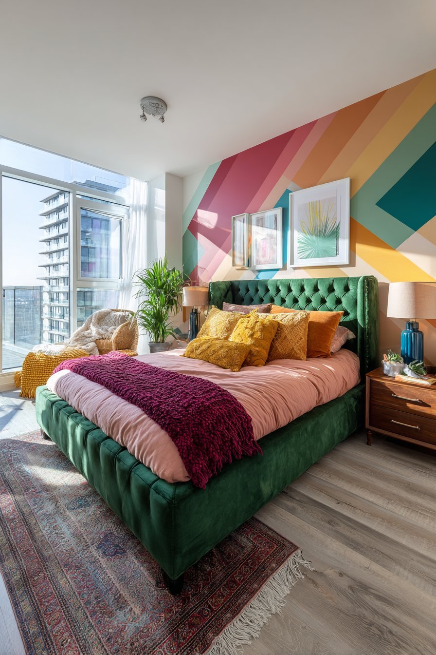 Colourful bedroom ideas