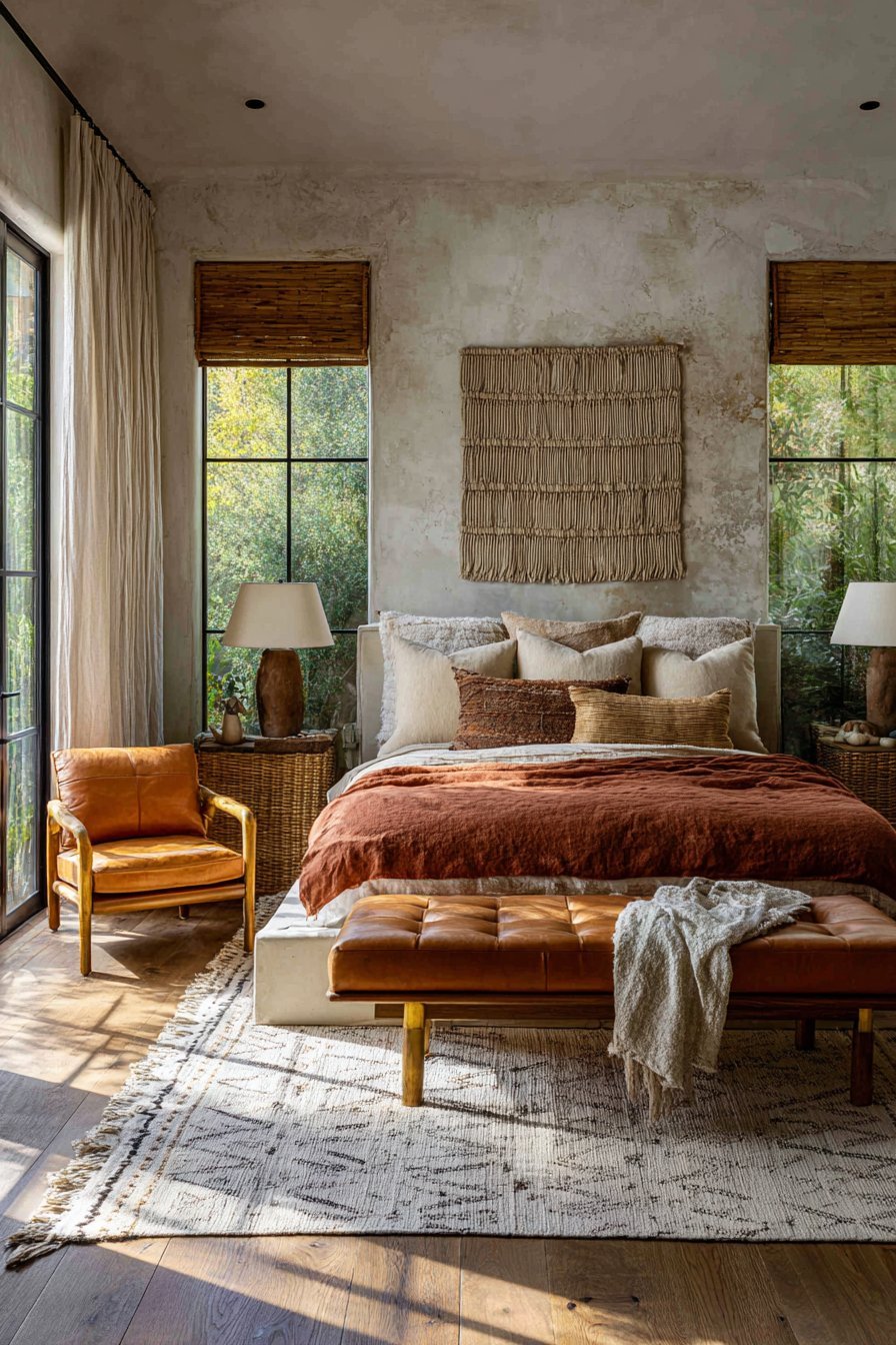 Warm earthy bedroom