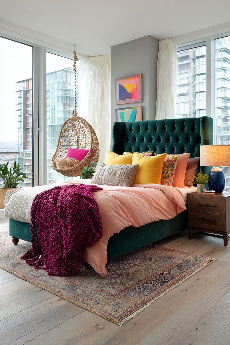 Colourful bedroom ideas