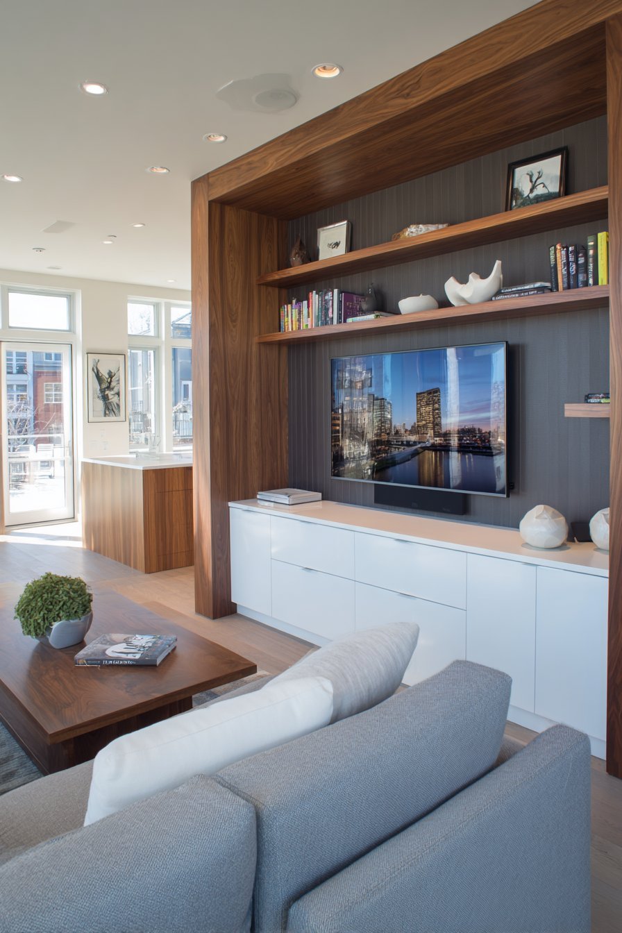 Sleek Charcoal Grey Textured Accent Wall