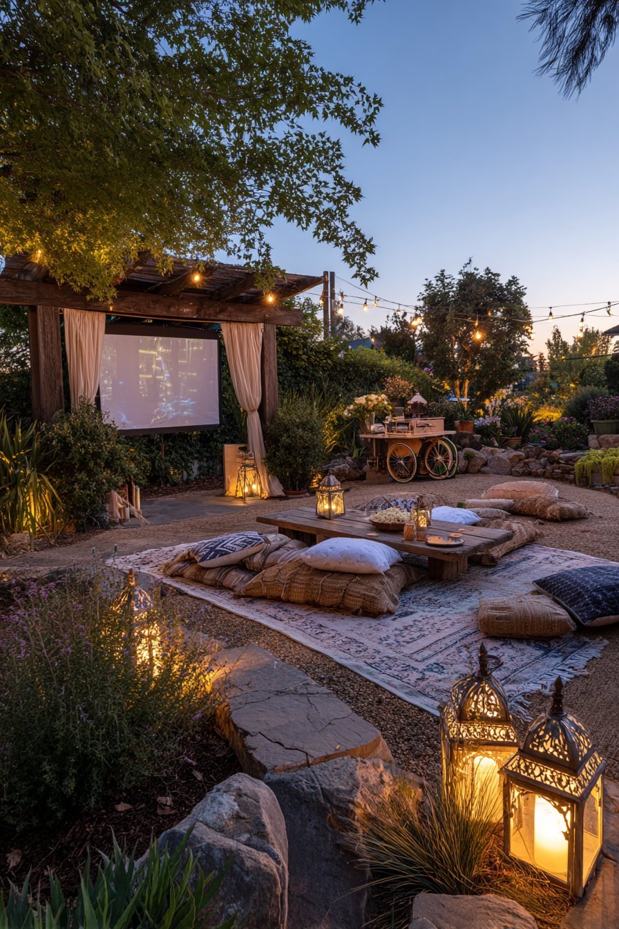 An Outdoor Cinema or Backyard Movie Theater