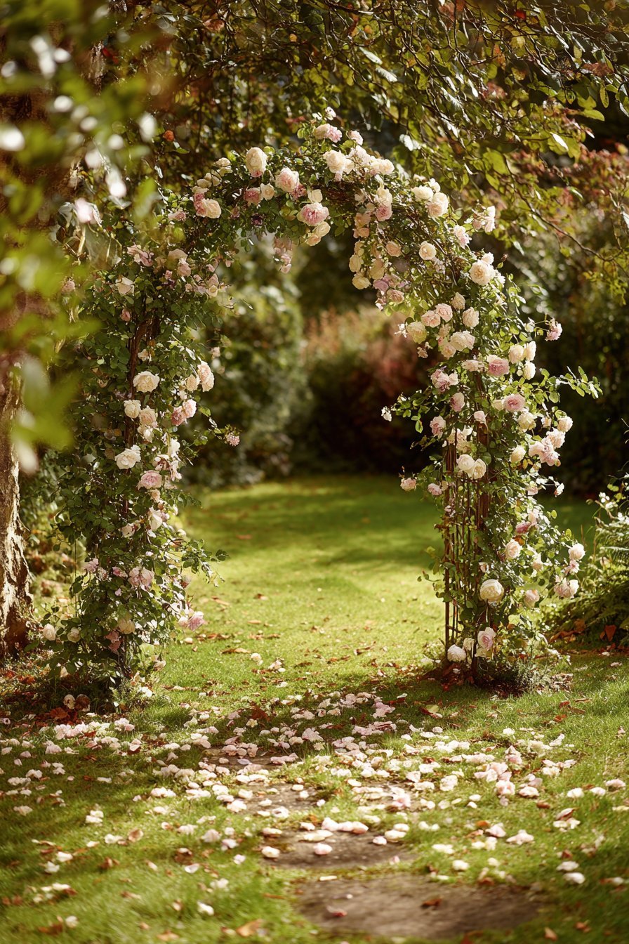 A Romantic Climbing Rose Arch or Floral Gateway
