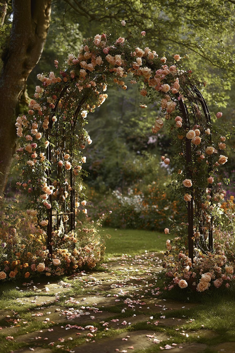 A Romantic Climbing Rose Arch or Floral Gateway