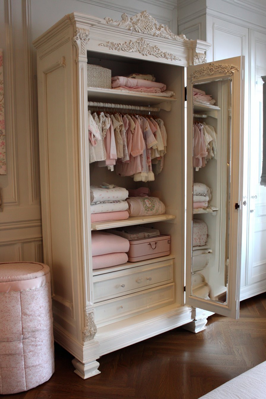 Antique French Armoire Organization System