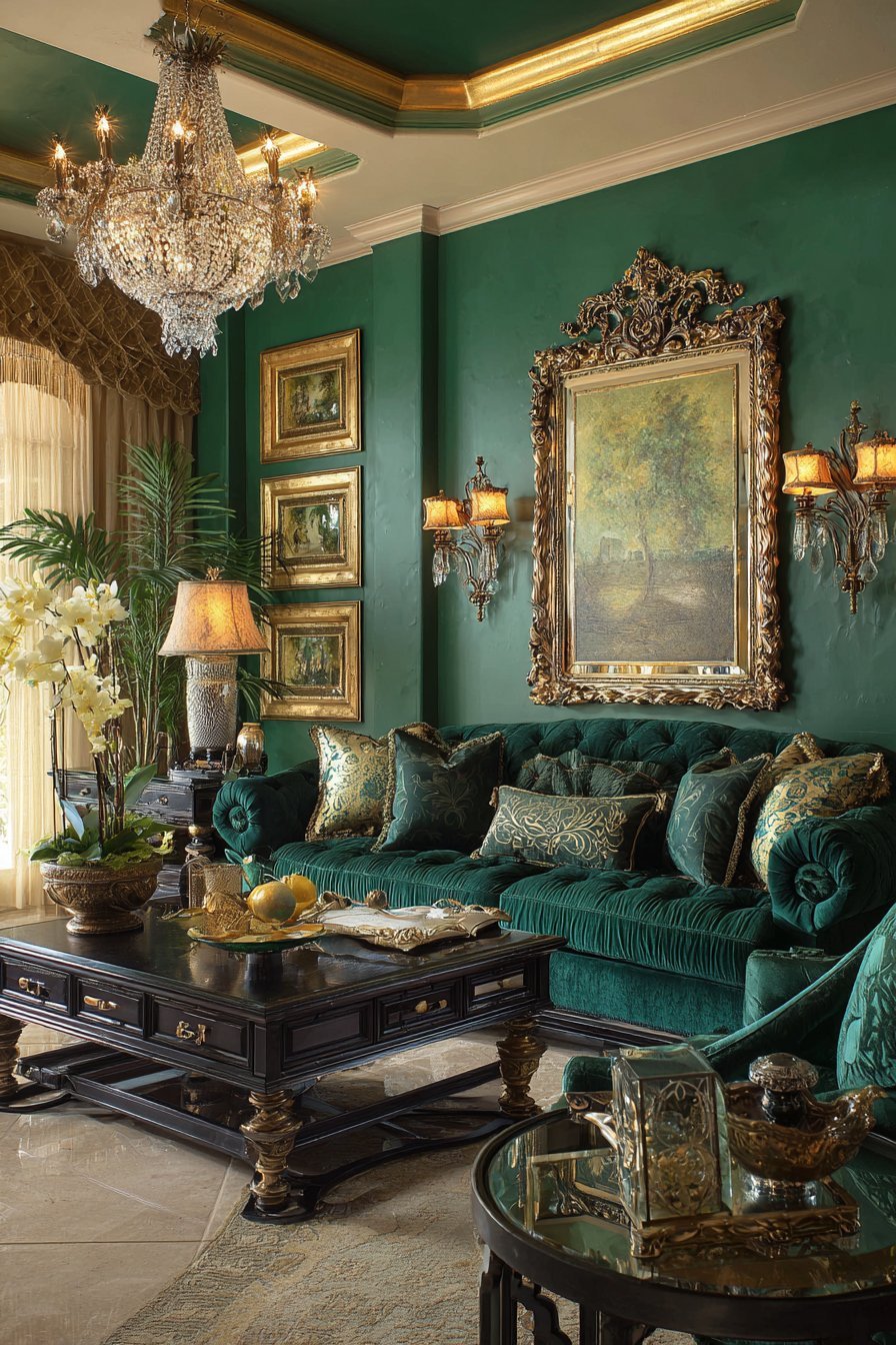 Traditional Ornate Mirror with Symmetrical Arrangement