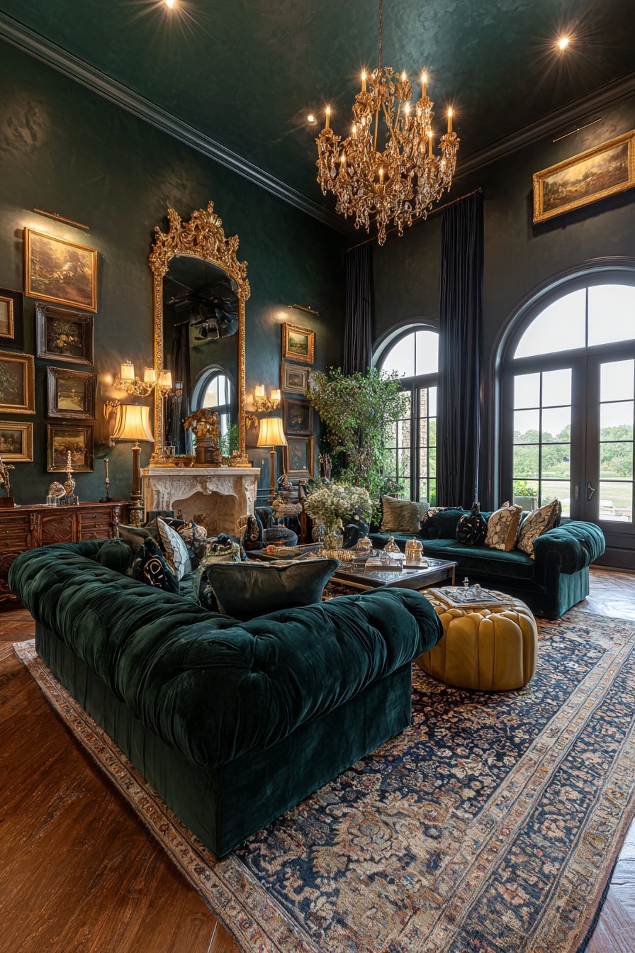 Traditional Ornate Mirror with Symmetrical Arrangement