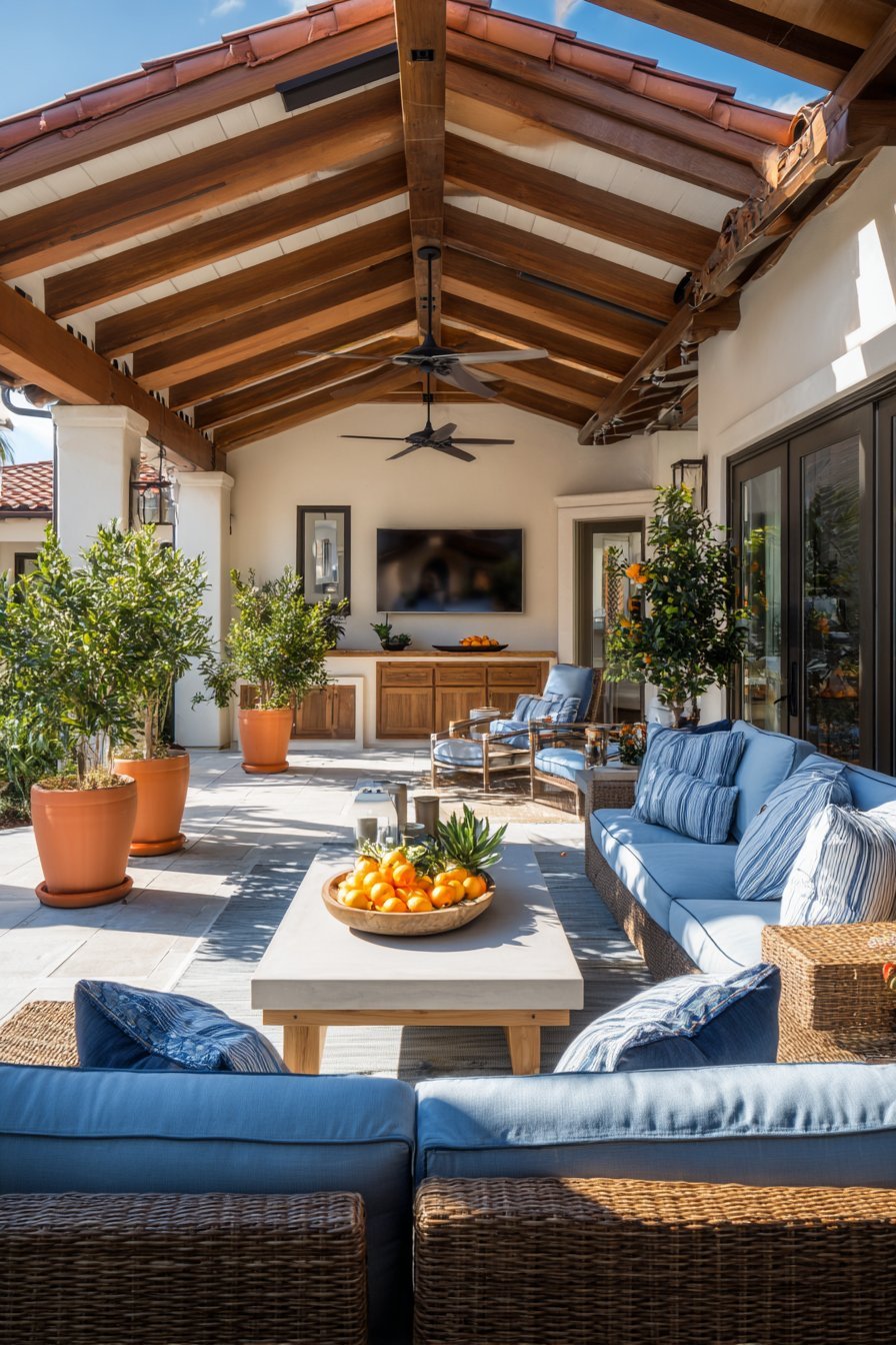 Weatherproof Covered Patio Living Room