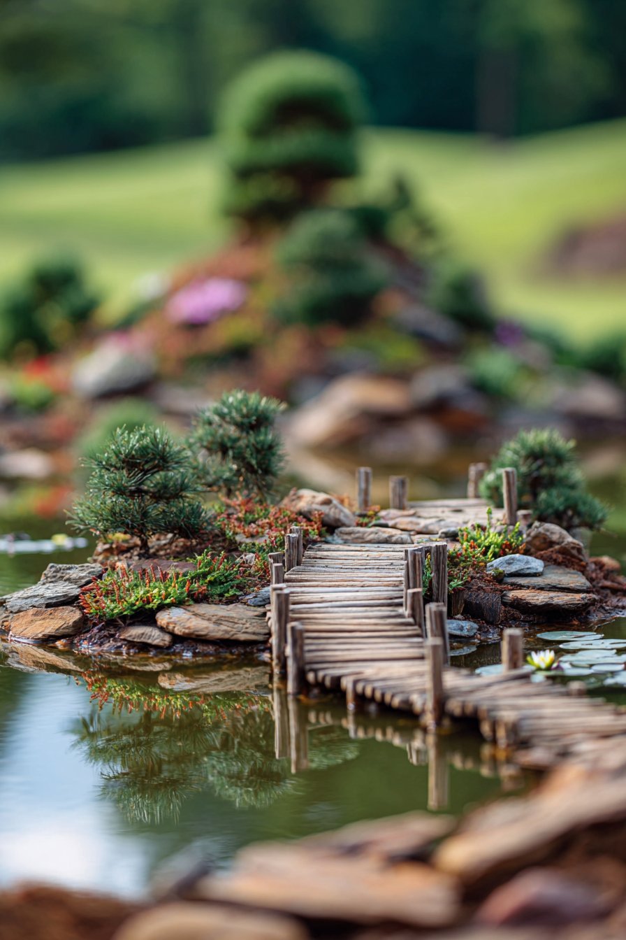 Miniature Hill and Pond Landscape