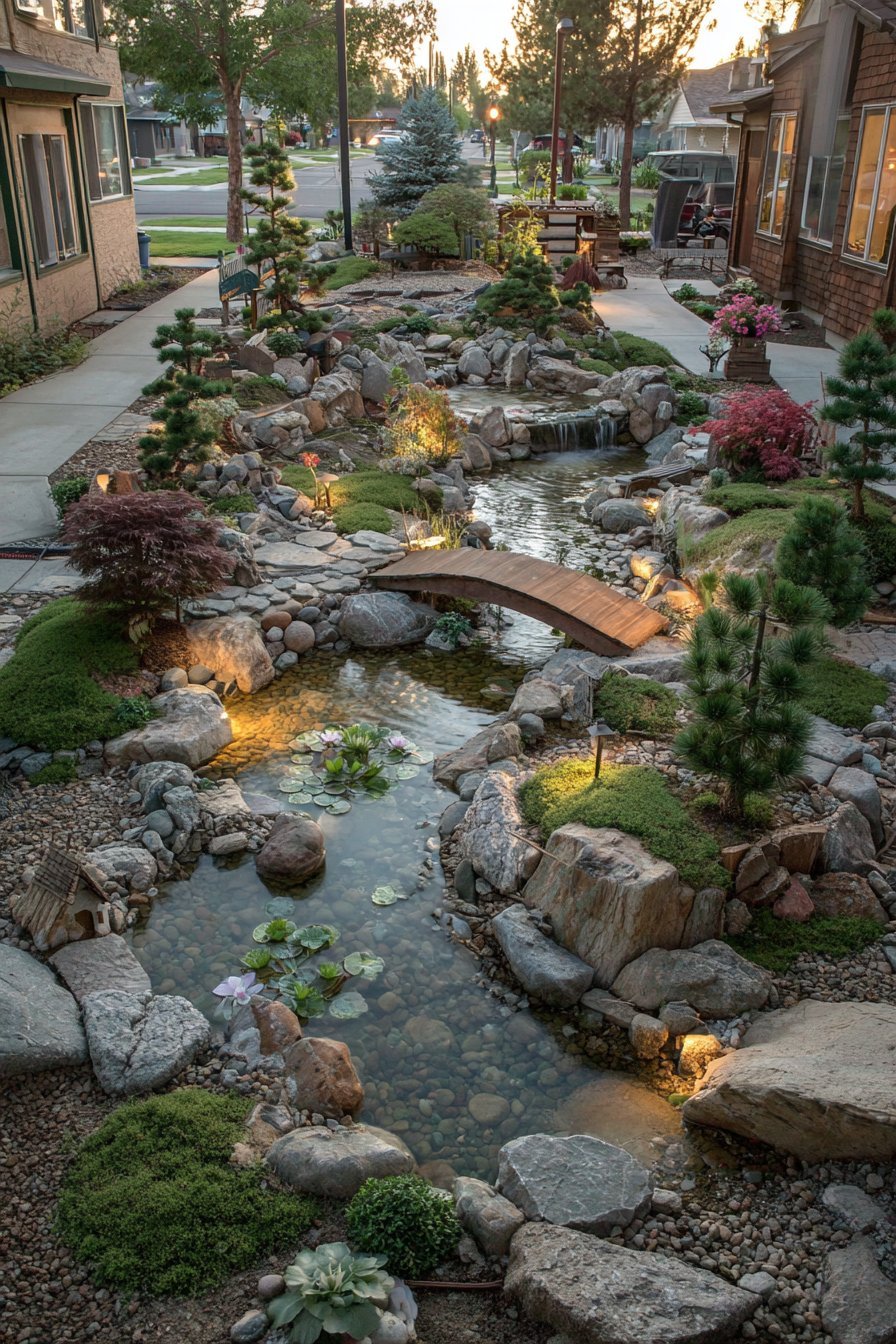Miniature Hill and Pond Landscape