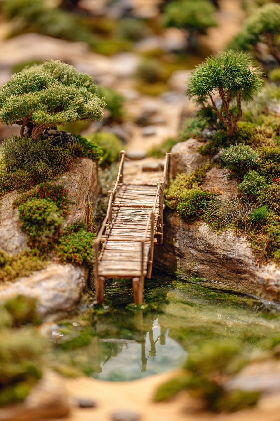 Miniature Hill and Pond Landscape