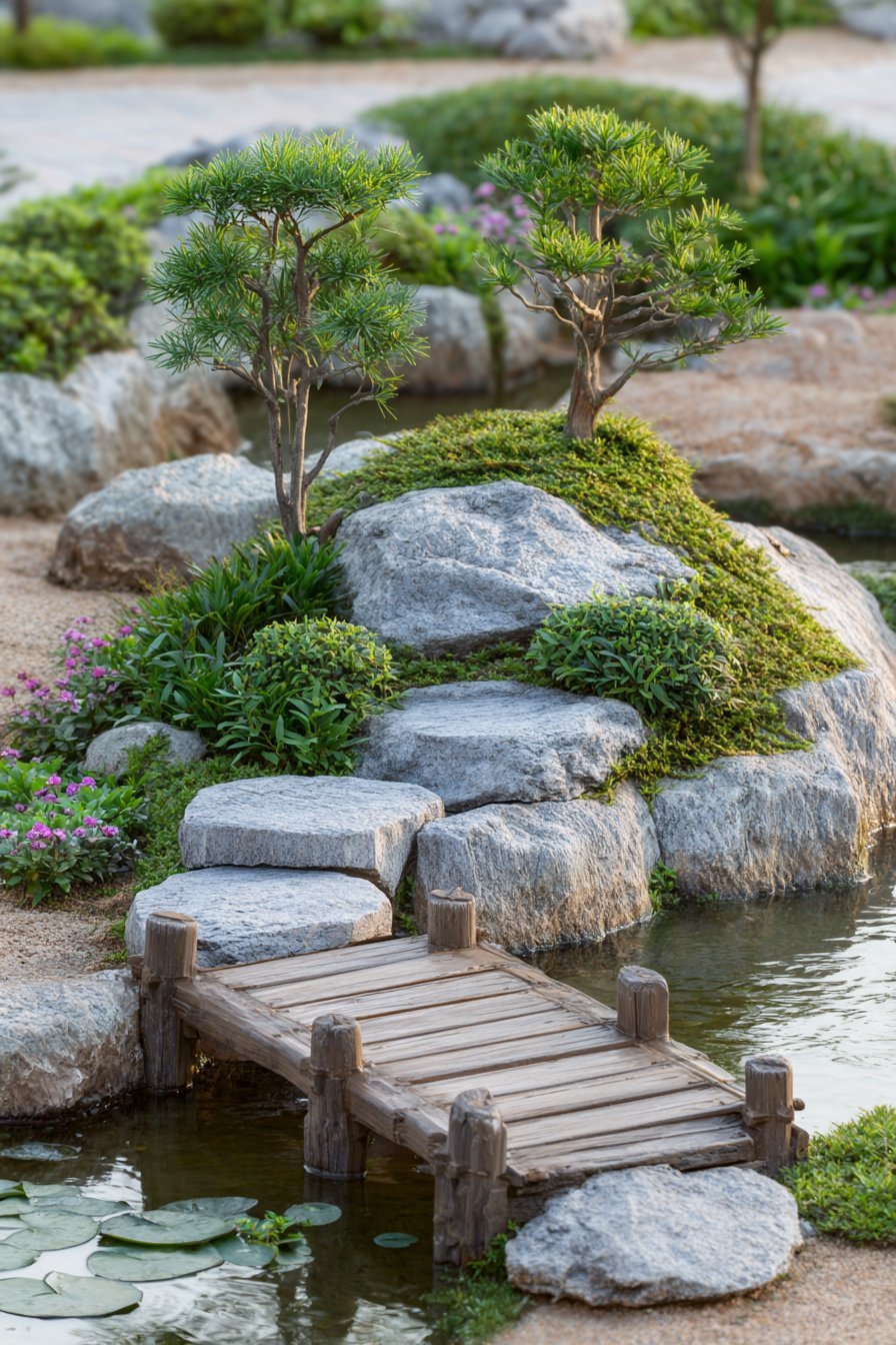 Miniature Hill and Pond Landscape