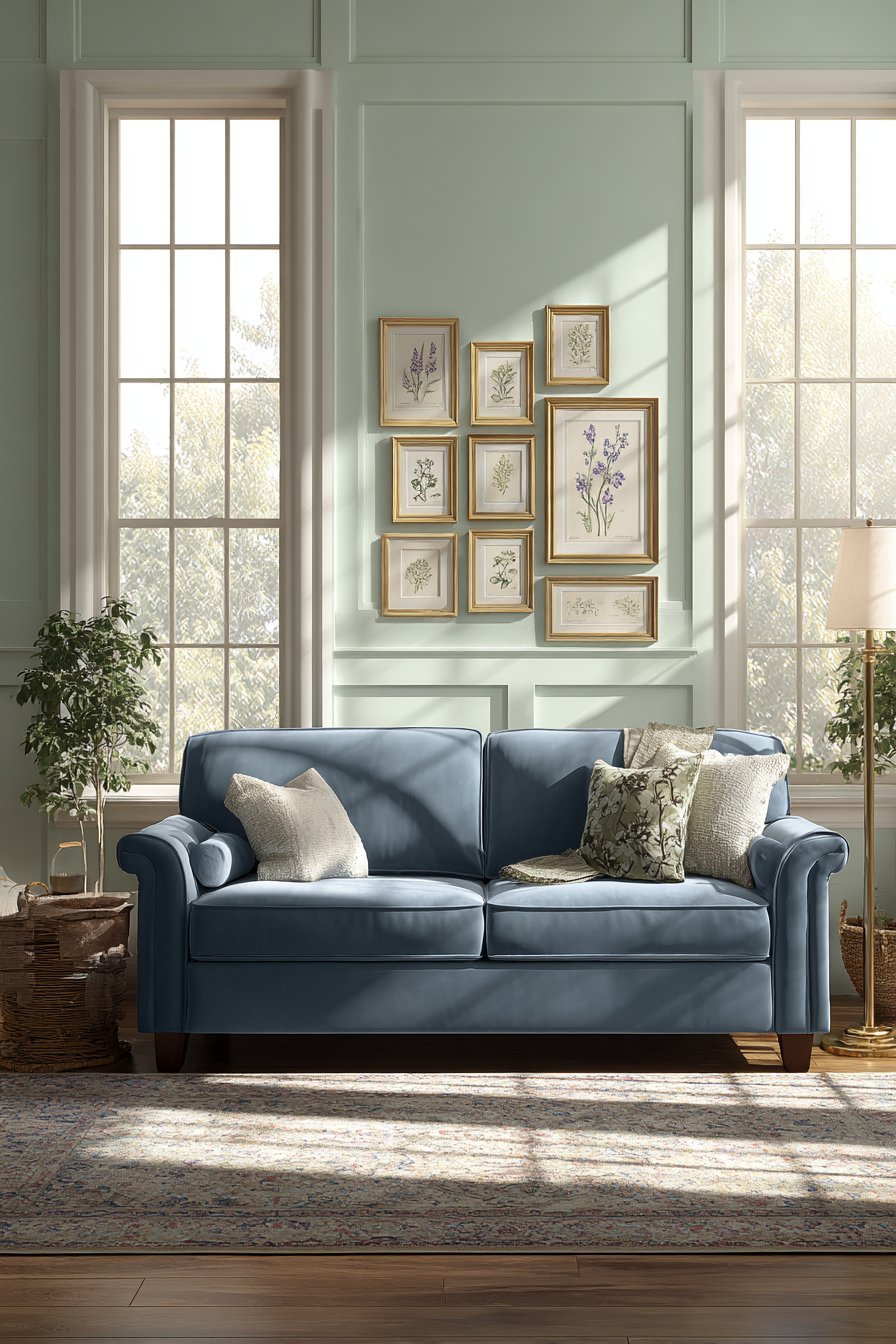 Classic Wainscoting with Sage Green Upper Wall