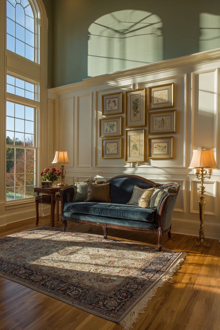 Classic Wainscoting with Sage Green Upper Wall